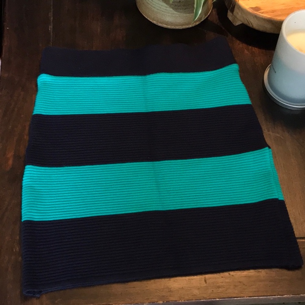 NWOT F21 Black/Green Striped Bodycon Skirt